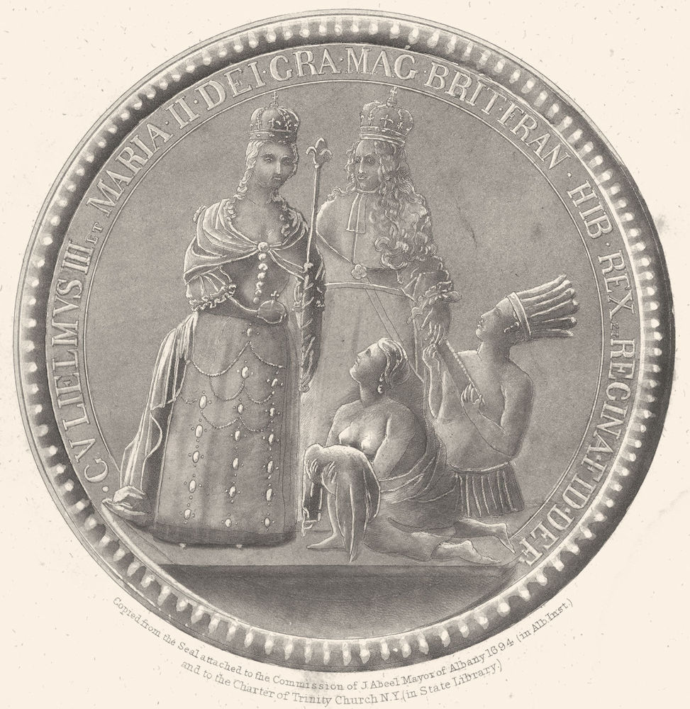 Associate Product NEW YORK STATE. Great Seal of the Province of New York 1691 to 1705; front 1851