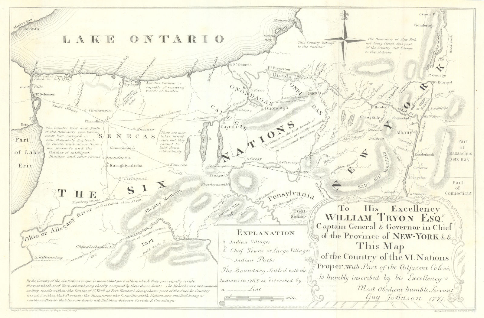 Associate Product The Country of the Six Nations. Iroquois Confederacy, New York 1771 (1851) map