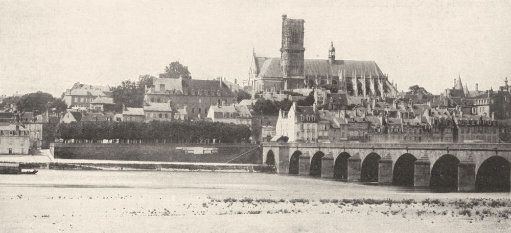 Associate Product NIÈVRE. La Loire a Nevers 1900 old antique vintage print picture