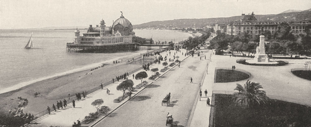 ALPES- MARITIMES. Nice. Promenade des Anglais 1900 old antique print picture