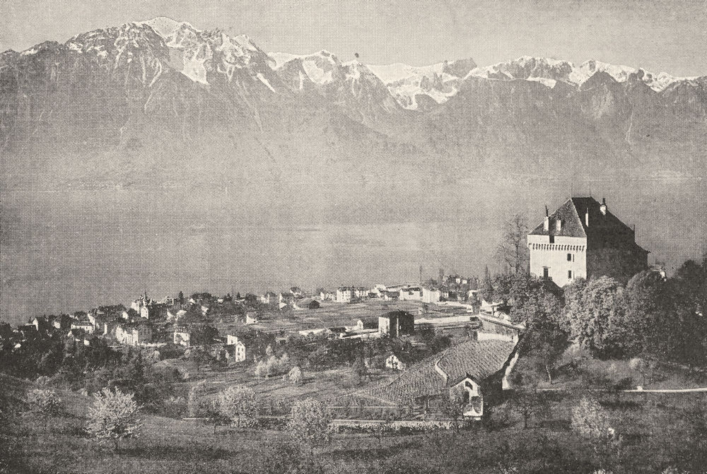 Associate Product SAVOIE. Château châtelard, clarens et Alpes de Savoie 1900 old antique print