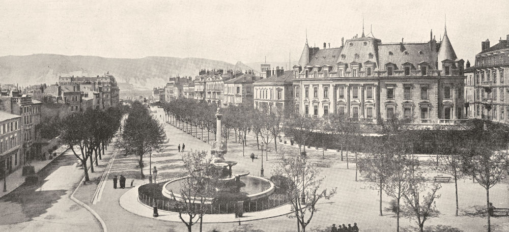 DRÔME. Valence. Perspective du Boulevard Bancel 1900 old antique print picture