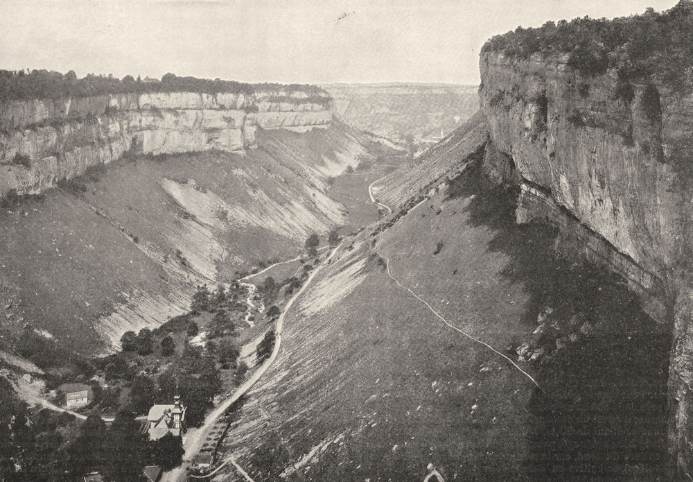 JURA. Entablements Jurassiques. Vallée de Baume- les- messieurs 1900 old print