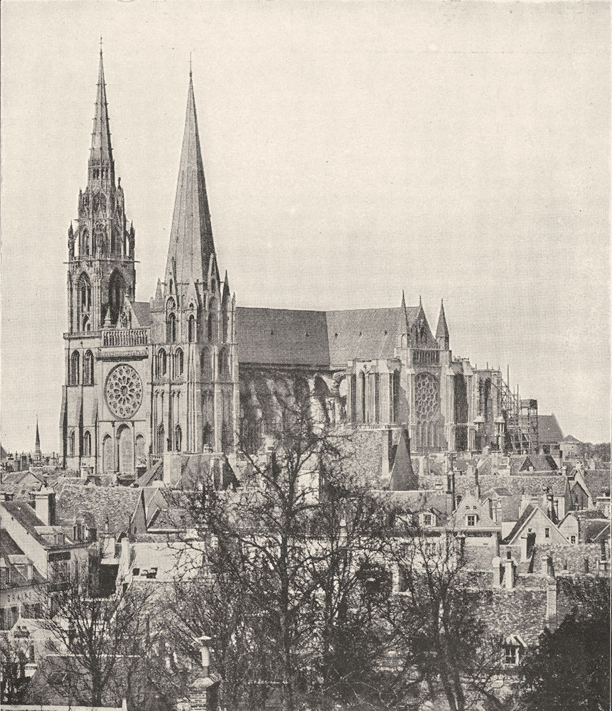 EURE- ET- LOIR. Cathédrale de Chartres 1900 old antique vintage print picture