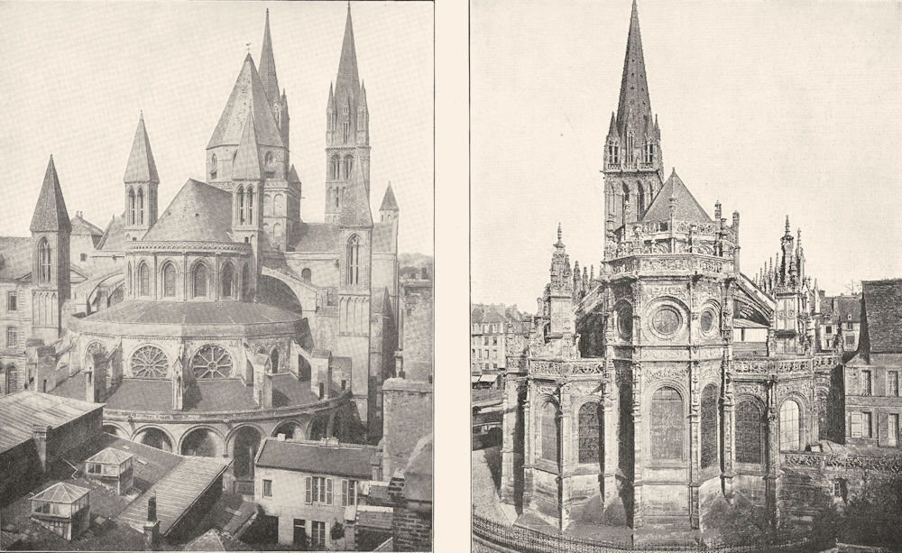 Associate Product CALVADOS. Caen. Abside de L'abbatiale St- Étienne; . L'église- pierre 1900