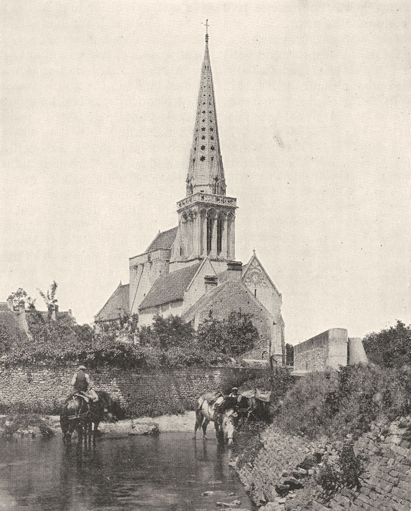Associate Product CALVADOS. Clochers Normands. Église de Rouvres 1900 old antique print picture