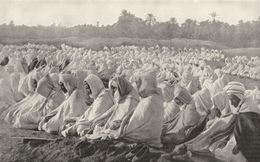ALGERIA. Priére Clôturant le Ramadan 1900 old antique vintage print picture