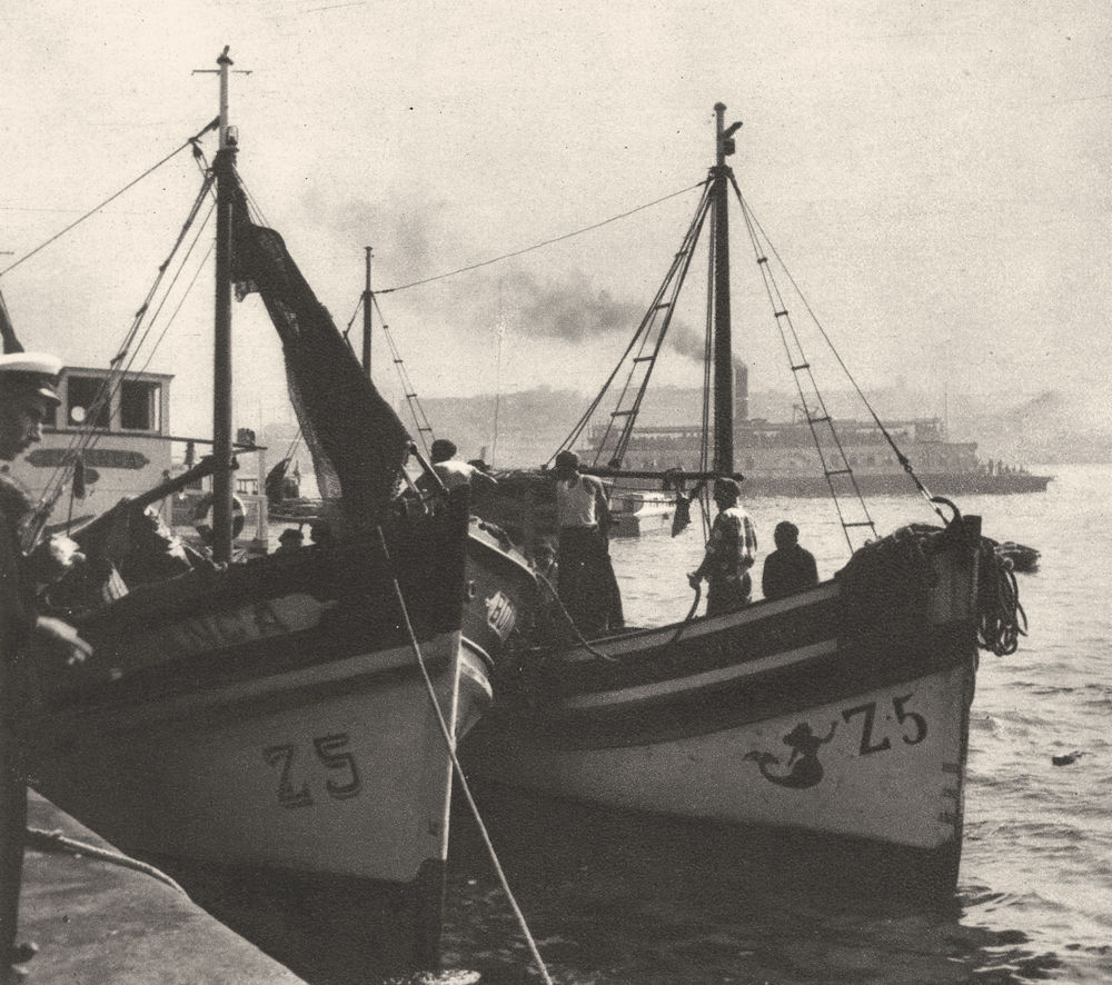 Associate Product BRAZIL. Rio de Janeiro. Fishing boat bateaux de Pêche a Quai 1951 old print
