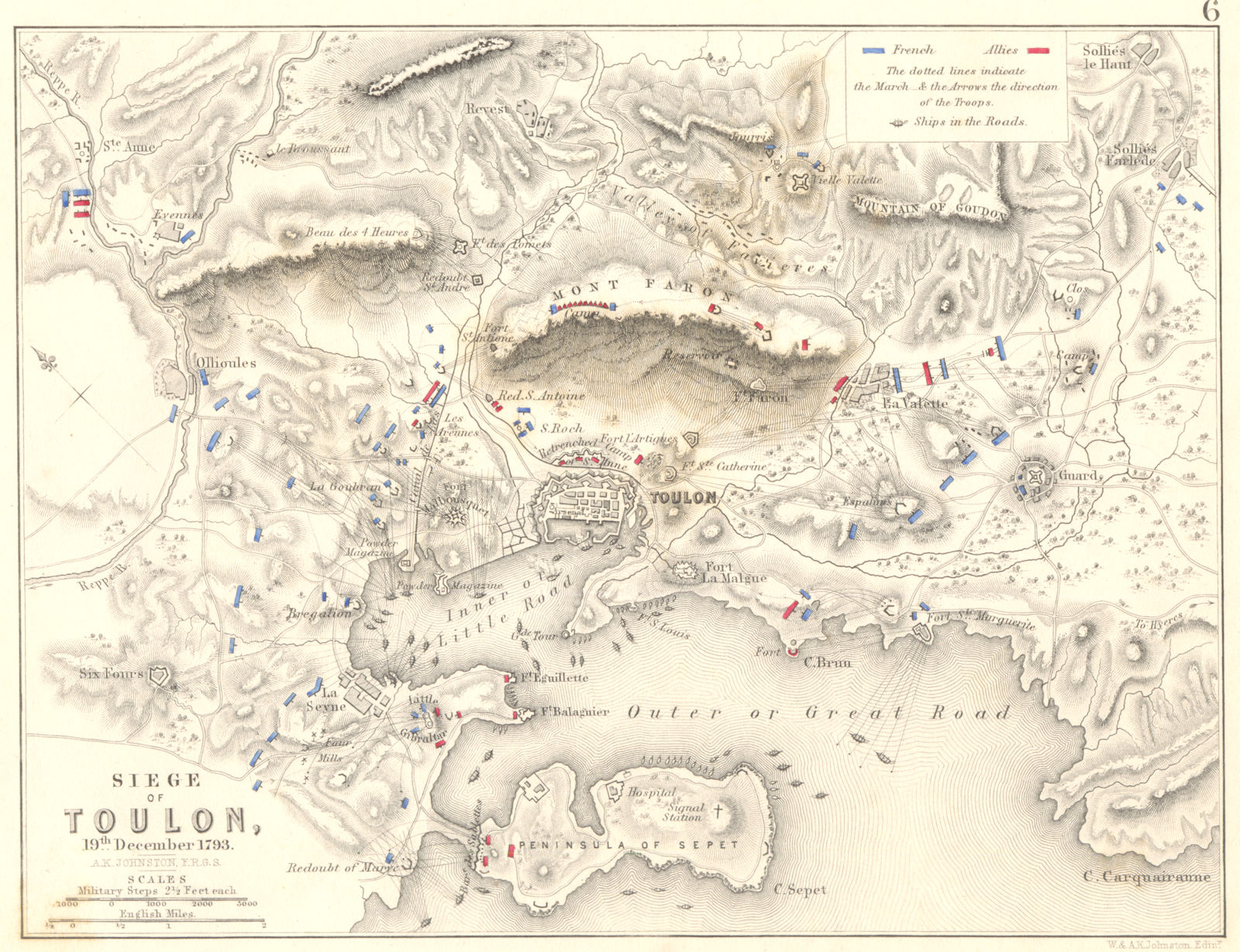 SIEGE OF TOULON. 19th December 1793. Var. French Revolutionary Wars 1848 map