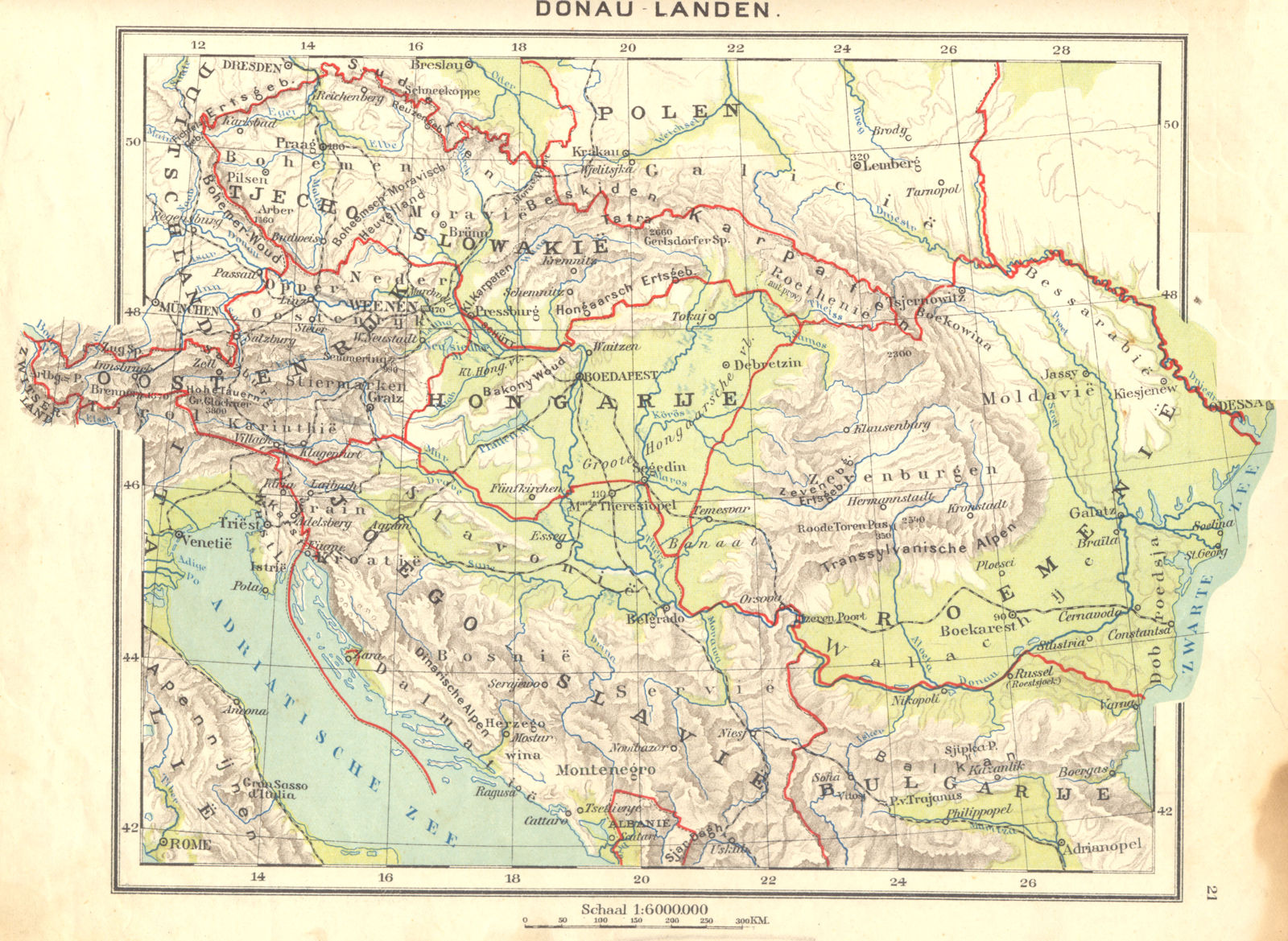 EUROPE. Donau- Landen 1922 old vintage map plan chart