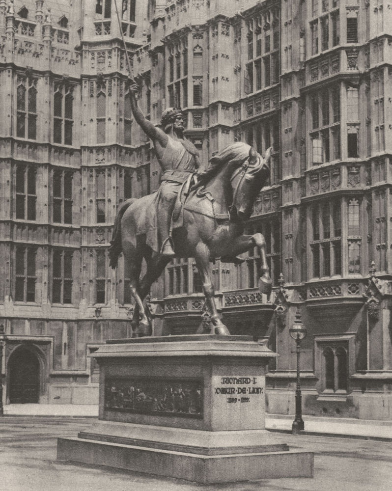 Associate Product LONDON. Richard the Lion-heart on Horseback at Westminster 1926 old print