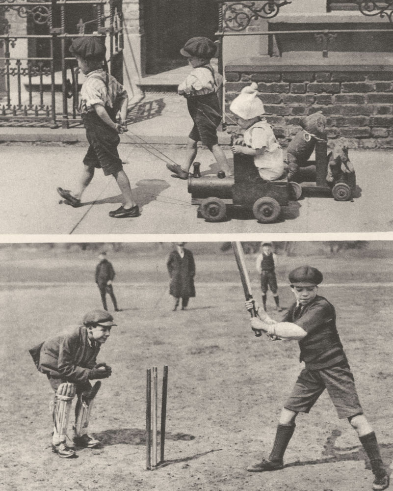 Associate Product LONDON. Cricket. Children. Playgrounds for the London child 1926 old print