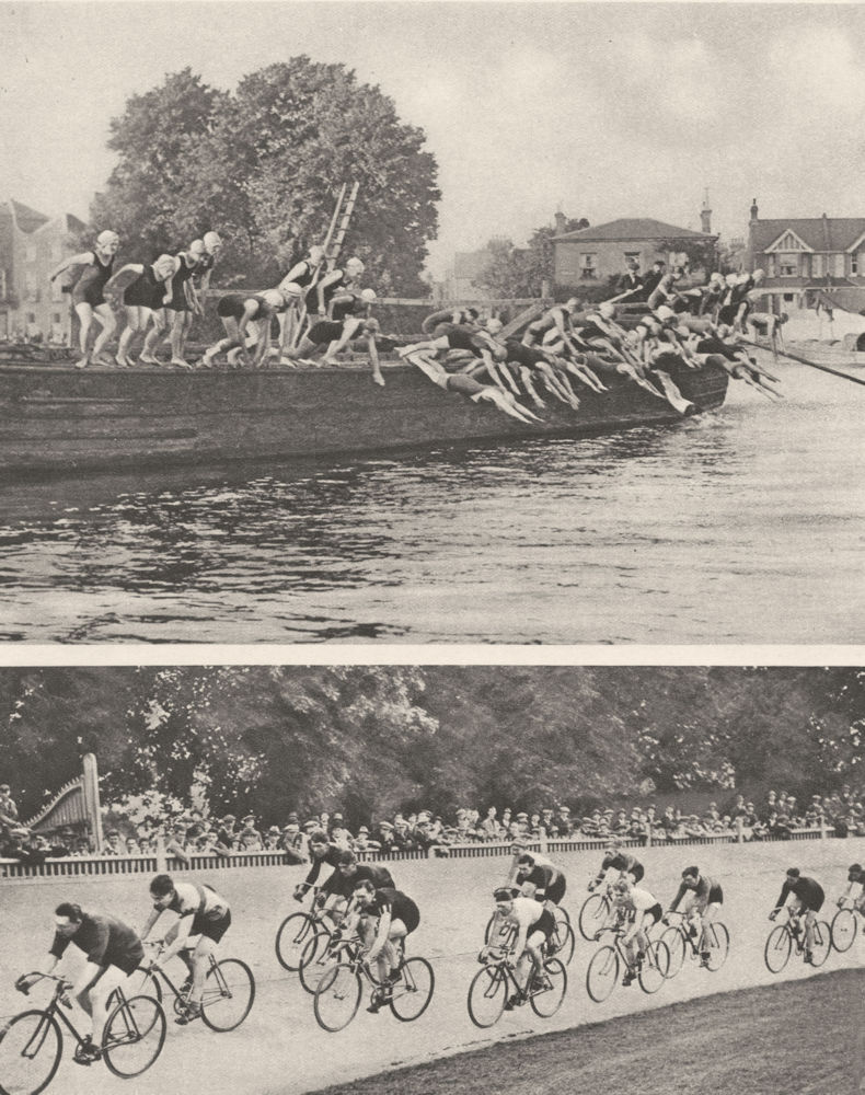 LONDON. Annual ladies swimming race & a cycling championship at Herne Hill 1926