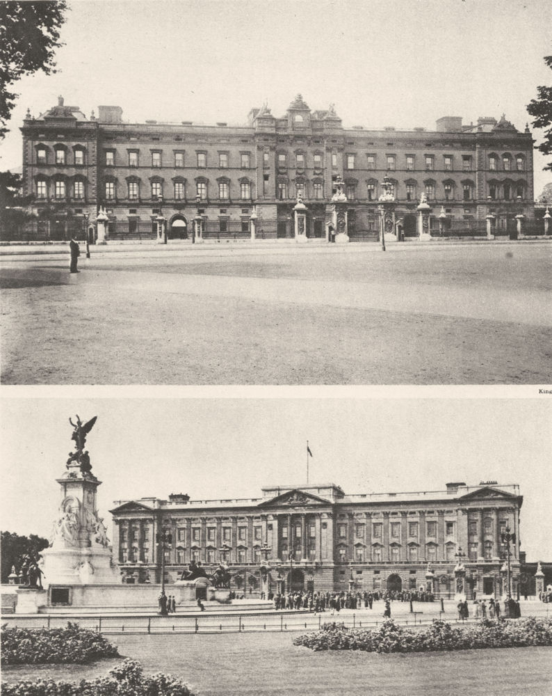 BUCKINGHAM PALACE. 1913 restoration. Before and after. Sir Aston Webb 1926