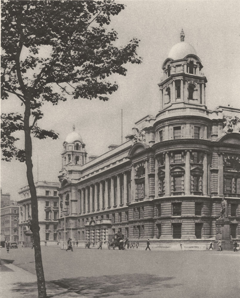 LONDON. British War Office in Whitehall 1926 old vintage print picture