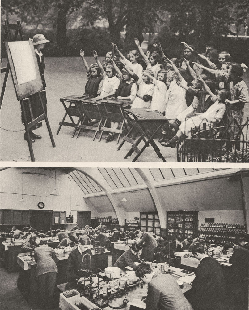 Associate Product LONDON. Open- Air classes in Lincoln's Inn fields & a Polytechnic Lab 1926