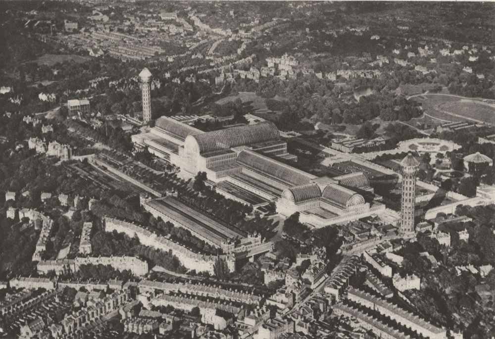 Associate Product LONDON. Crystal Palace peak of Sydenham hill & surrounding Suburbs 1926 print