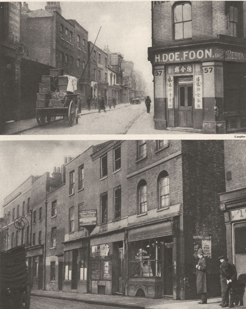 Associate Product LONDON. East End. Chinatown St. George's Street. Pennyfields 1926 old print