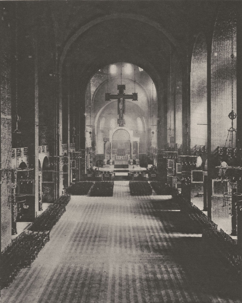 Associate Product LONDON. Interior of Westminster Cathedral viewed from the west end 1926 print
