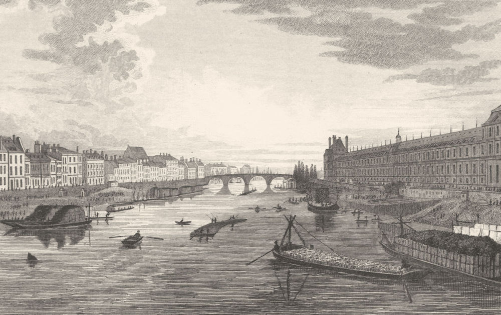 PARIS. View taken from the Pont des Arts 1831 old antique print picture