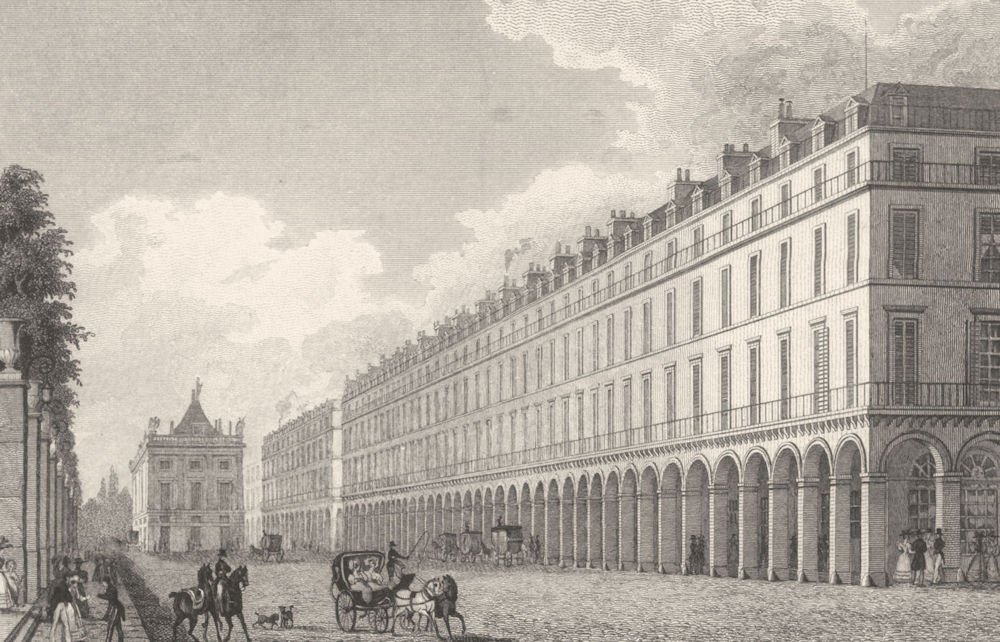 PARIS. Rue de Rivoli (1)  1831 old antique vintage print picture