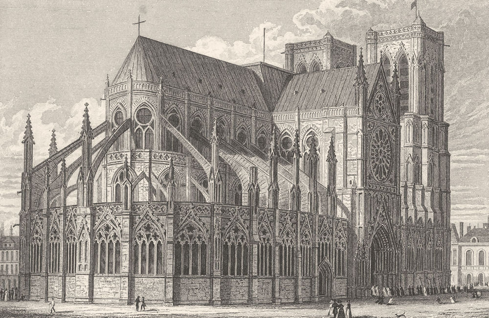 PARIS. L Eglise de Notre Dame, Vers L'Orient 1831 old antique print picture
