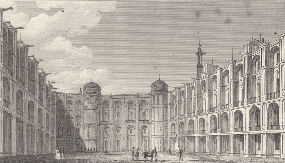 PARIS. Cour du Chateau de St. Germain- en- Laie 1831 old antique print picture