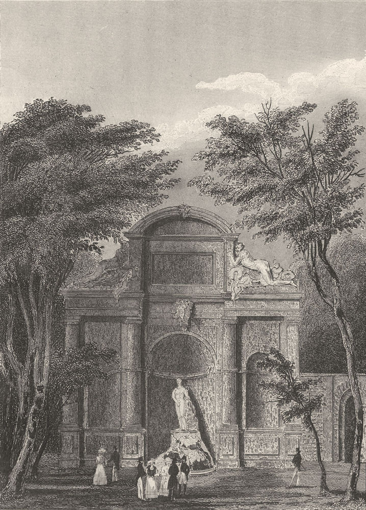 Associate Product PARIS. Chateau D' Eau Jardin du Luxembourg 1831 old antique print picture