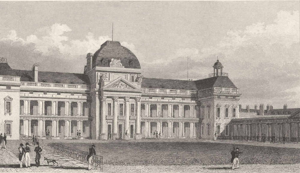 PARIS. Ecole Militaire, Facade Meridionale 1831 old antique print picture