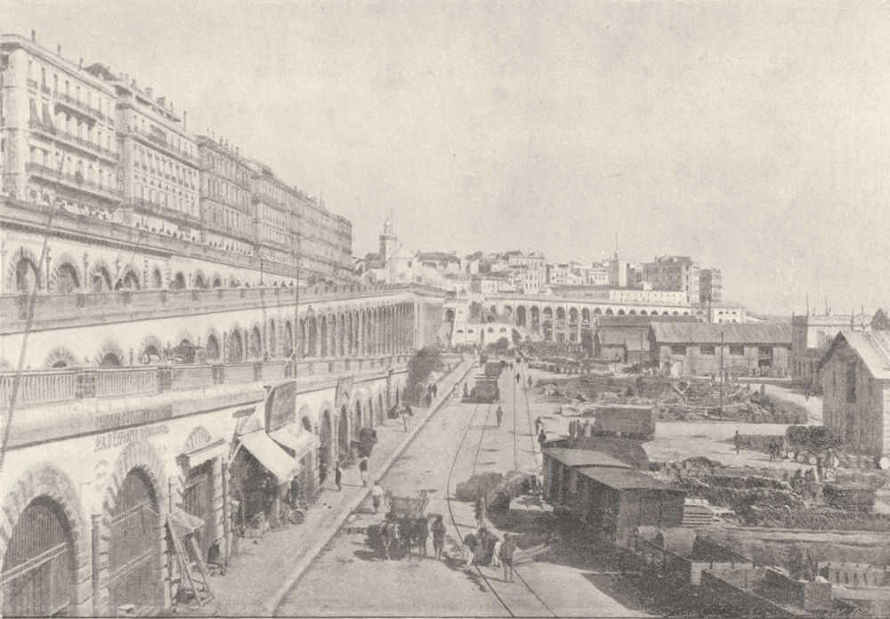 ALGERIA. Algiers (Alger) . Quais 1895 old antique vintage print picture