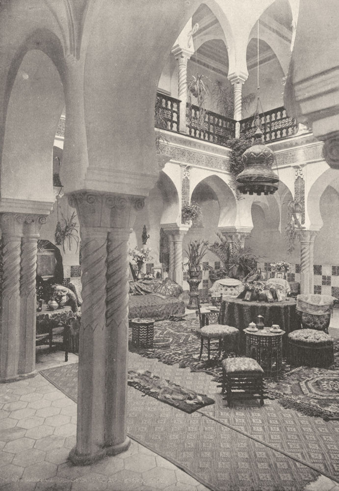 ALGERIA. Algiers (Alger) . Cour Mauresque. Chateau D'Hydra 1895 old print