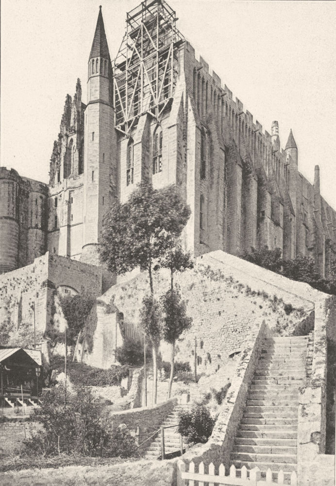 MANCHE. Mont- St- Michel. Merveille 1895 old antique vintage print picture