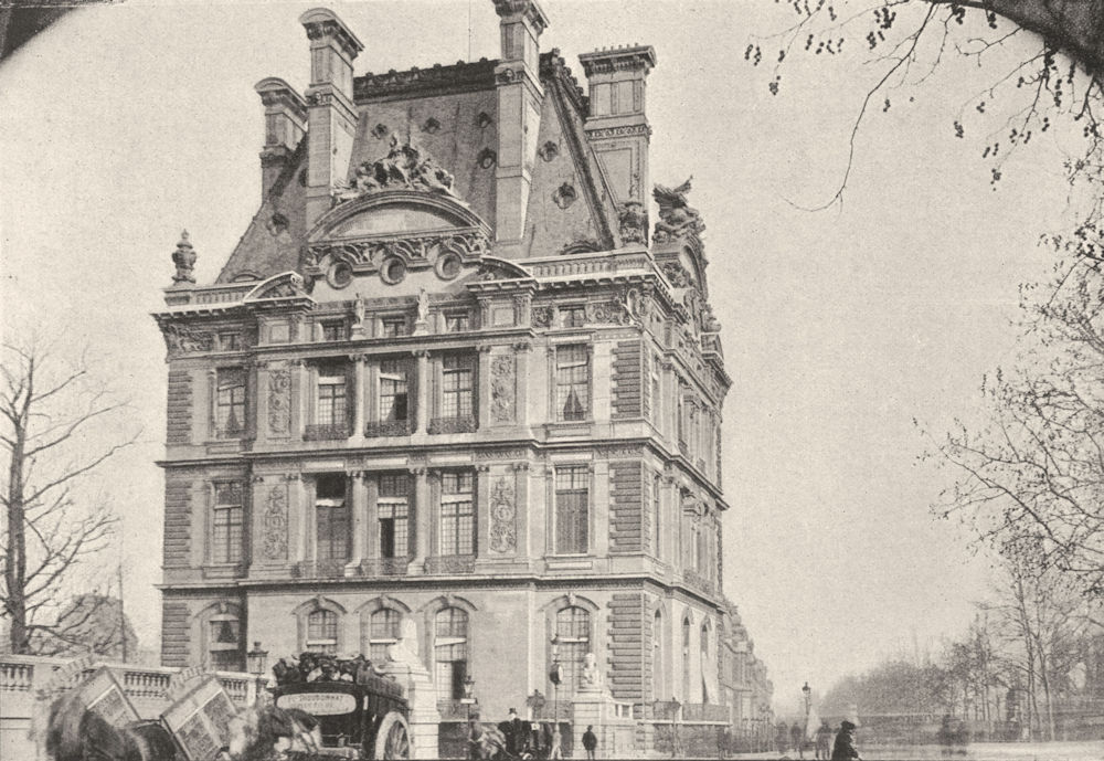 Associate Product PARIS. Louvre. Pavillon de Flore 1895 old antique vintage print picture
