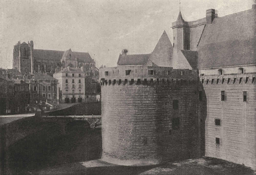 LOIRE- ATLANTIQUE. Nantes. Chateau Cathédrale 1895 old print picture