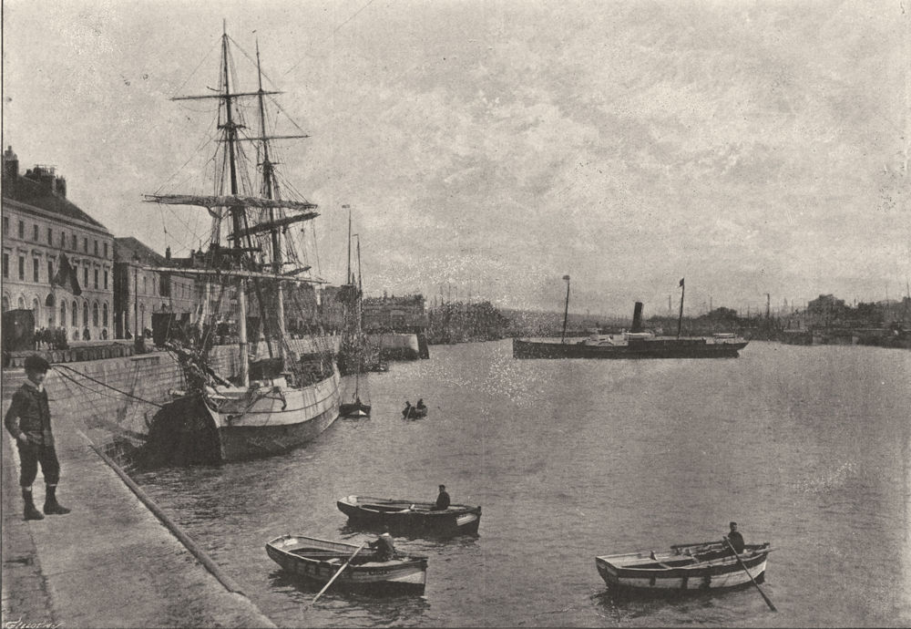 PAS- DE- CALAIS. Boulogne- sur- mer. port 1895 old antique print picture