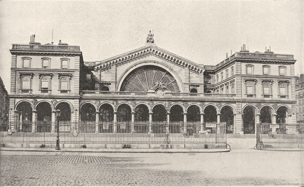 Associate Product PARIS. Gare de L'Est 1895 old antique vintage print picture