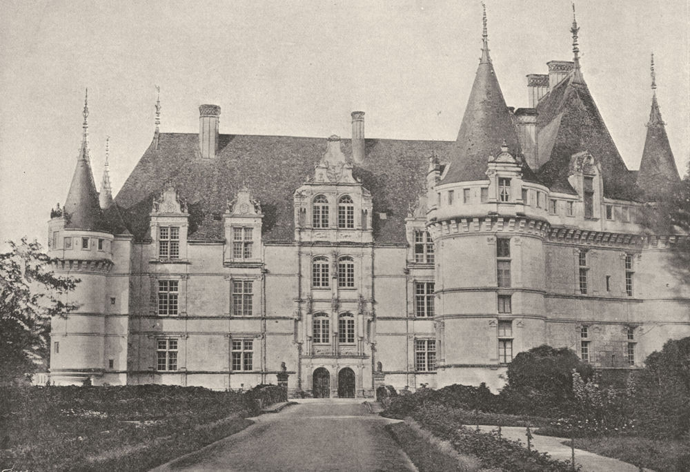 INDRE- ET- LOIRE. Azay- le- Rideau. Chateau 1895 old antique print picture