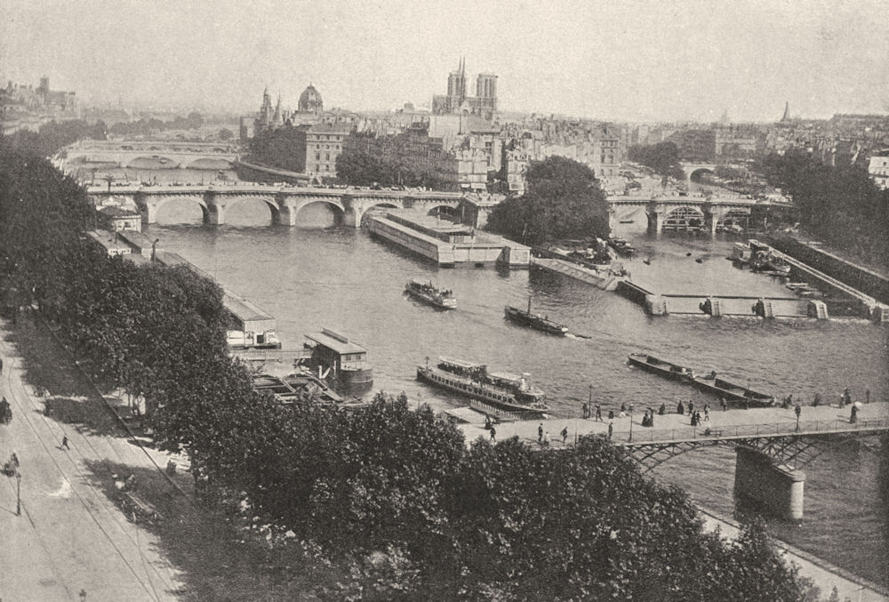 PARIS. Pont- Neuf 1895 old antique vintage print picture