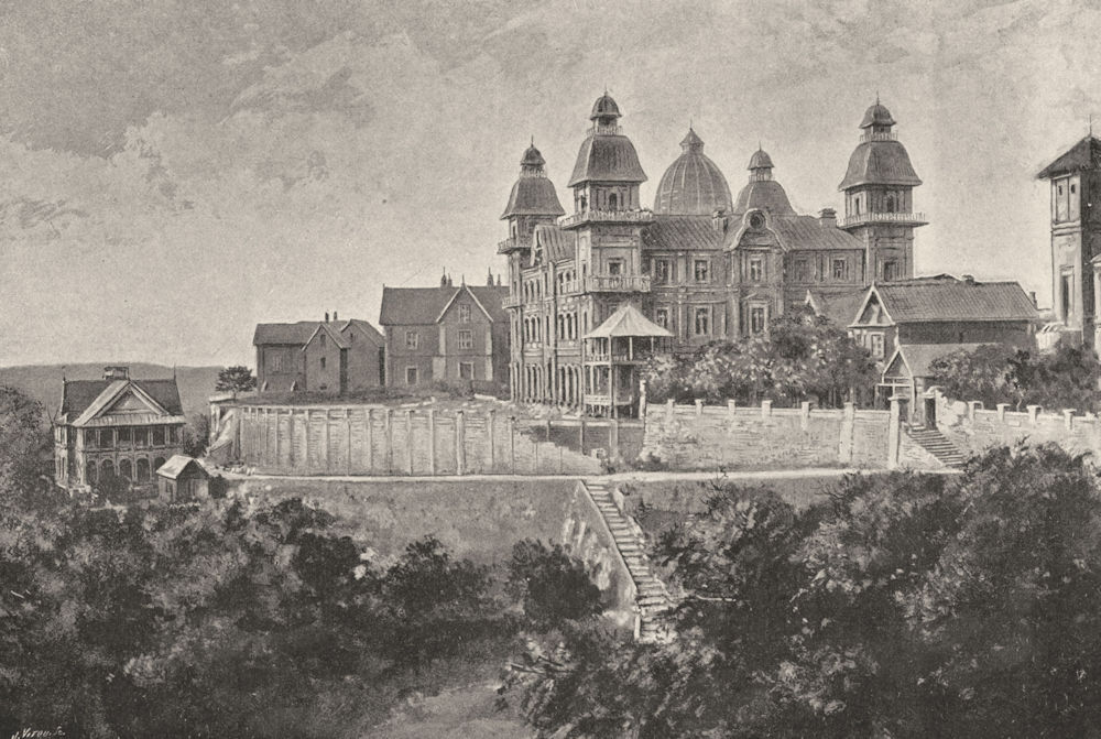 MADAGASCAR. Palais de Antananarivo 1895 old antique vintage print picture