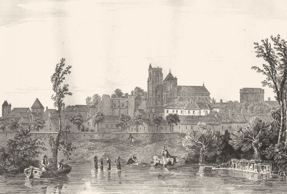 CHER. Bourges 1835 old antique vintage print picture