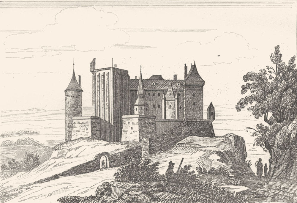 CREUSE. Chateau de Boussac 1835 old antique vintage print picture
