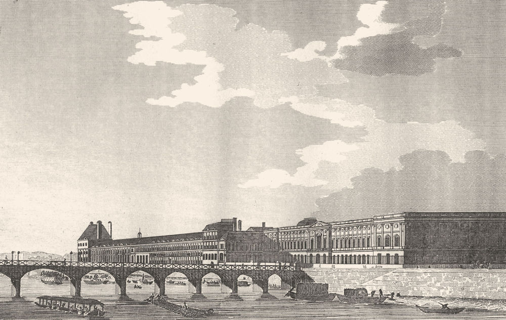 Associate Product PARIS. Vue du Louvre 1835 old antique vintage print picture