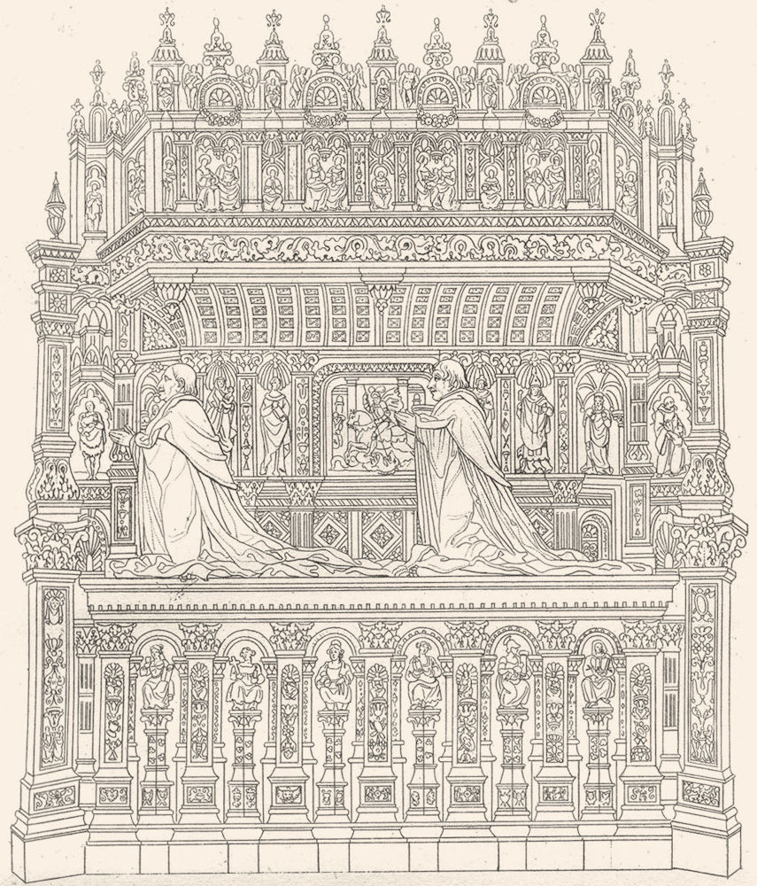 Associate Product SEINE-MARITIME. Inférieure. Rouen. Tombeau Georges d'Amboise 1835 old print