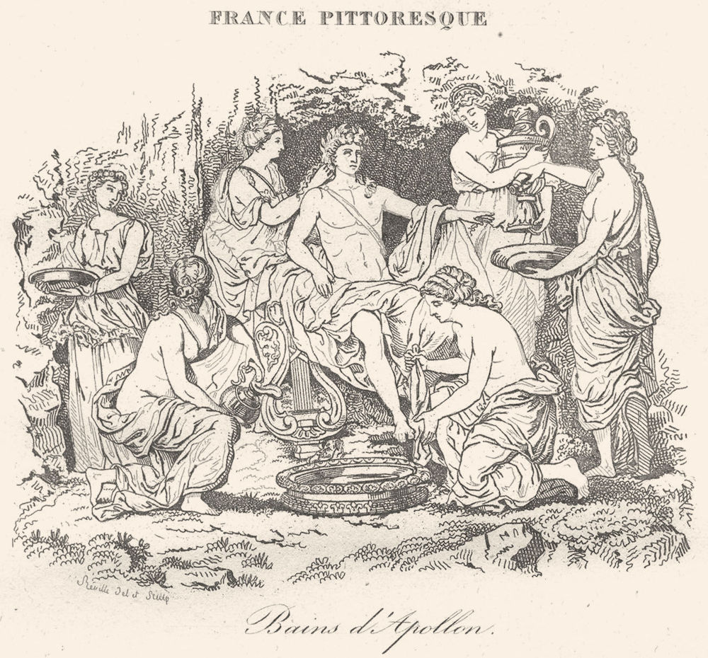 SEINE-ET-OISE. Bains d'Apollon 1835 old antique vintage print picture
