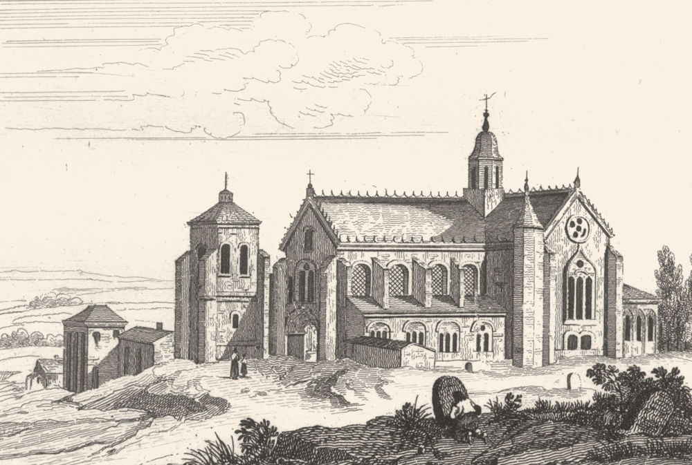YONNE. Ancienne abbaye St. Michel de Tonnerre 1835 old antique print picture
