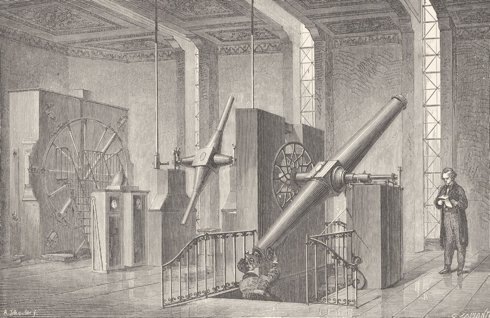 Associate Product ASTRONOMY. Great telescopene, Paris observatory 1877 old antique print picture