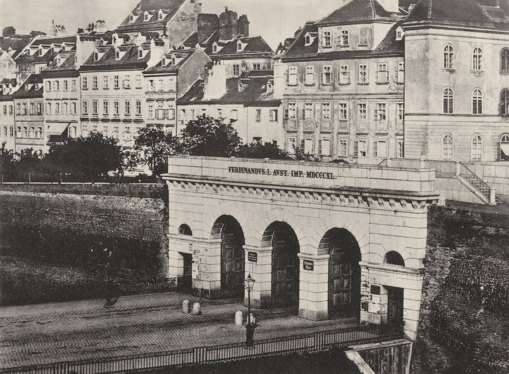 Associate Product AUSTRIA. Old gate at Vienna, c.1859 1935 vintage print picture
