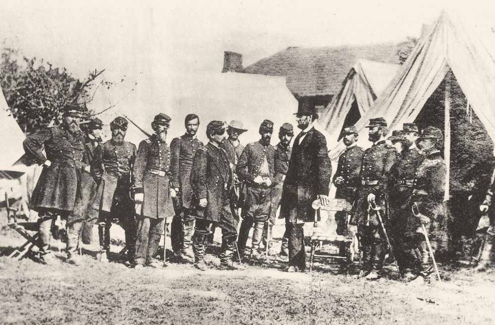 US CIVIL WAR 1862.Battle of Antietam; Abraham Lincoln Webb McClellan Custer 1935