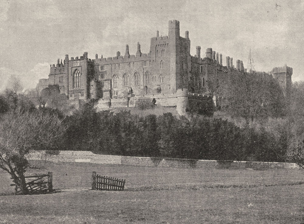 SUSSEX. Arundel Castle 1901 old antique vintage print picture