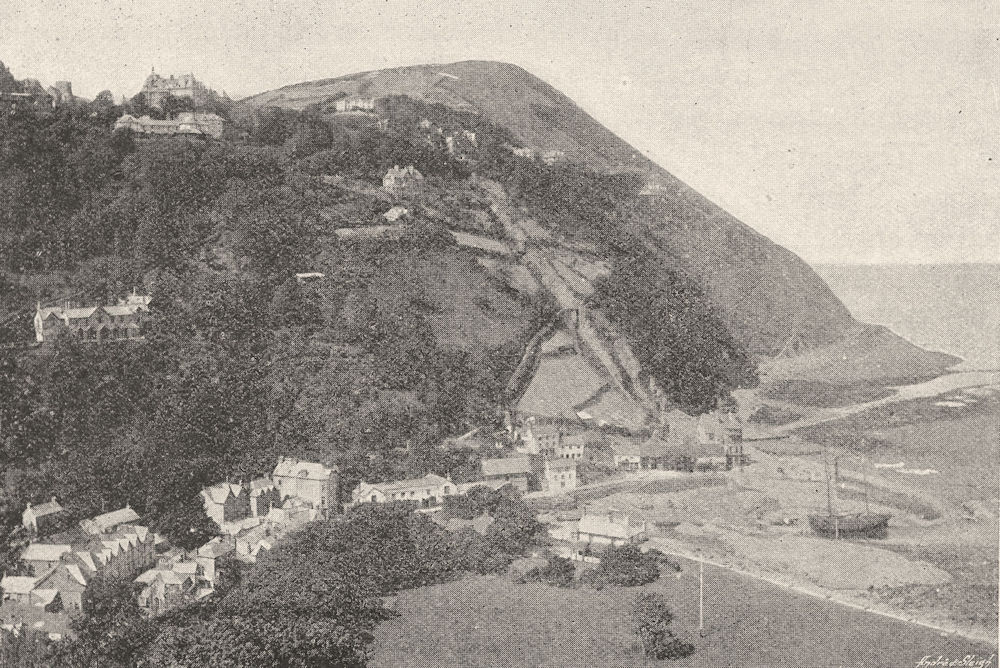 DEVON. Lynmouth and Lynton 1901 old antique vintage print picture